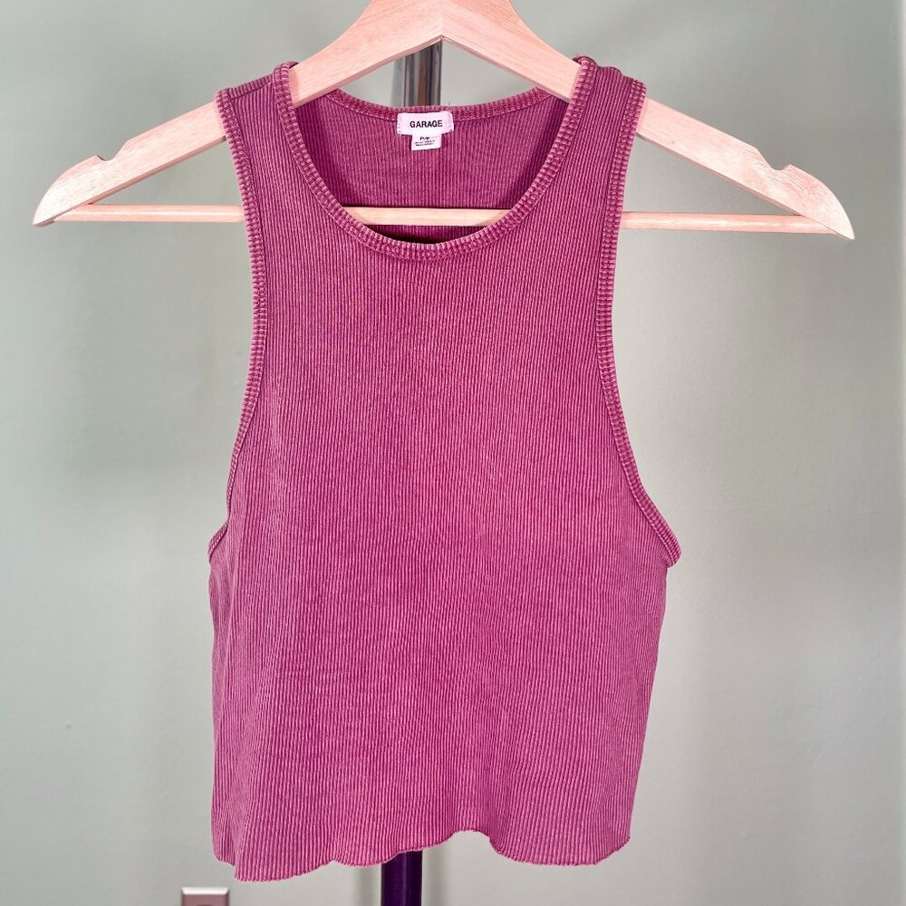 Garage Dark Dusty Pink Ribbed Tank / Crop Top - Women's Size S